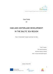 Hub and hinterland development in the BSR - TransBaltic