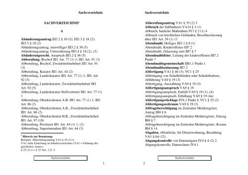Sachverzeichnis - Evangelische Kirche in Österreich