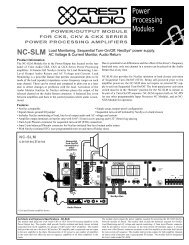 NC-SLM Power Processing Modules - Crest Audio