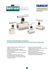 NOSHOK 400 Series Hard Seat Valves - Tri-State Meter & Regulator