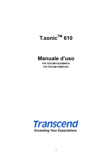 T.sonic 610 Manuale d'uso - Transcend