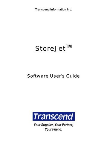 StoreJet Software User's Guide - Transcend