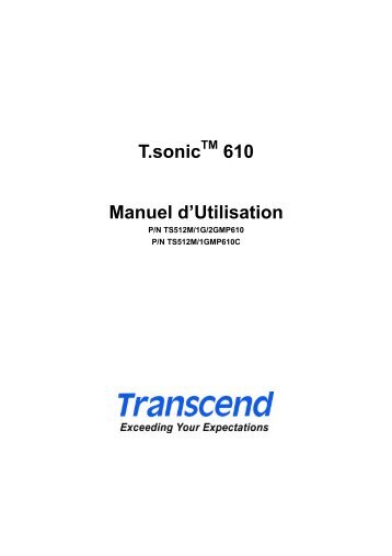 T.sonic 610 Manuel d'Utilisation - Transcend