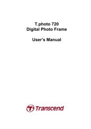 T.photo 720 Digital Photo Frame User's Manual - Transcend