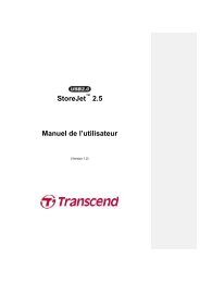StoreJet 2.5 Manuel de l'utilisateur - Transcend
