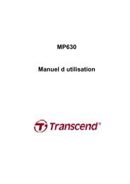 MP630 Manuel d utilisation - Transcend