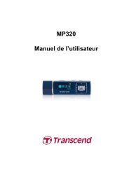 MP320 Manuel de l'utilisateur - Transcend