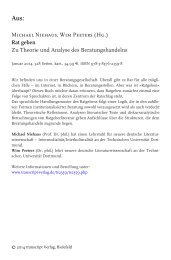 Rat geben - Zu Theorie und Analyse des ... - transcript Verlag