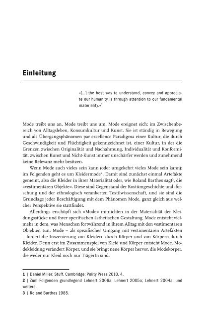 Gertrud Lehnert Mode Theorie, Geschichte und ... - transcript Verlag