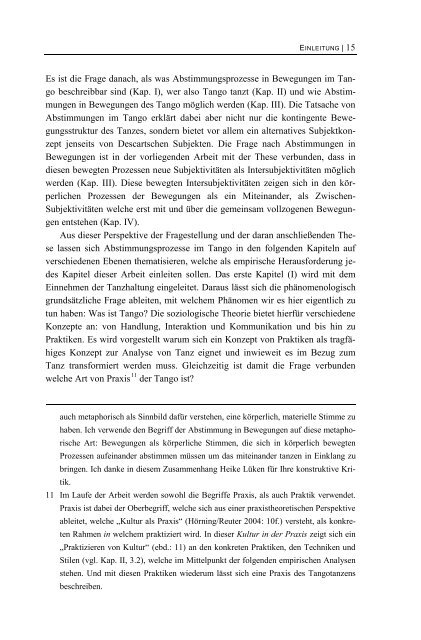 Intersubjektivität im Tango Argentino - transcript Verlag