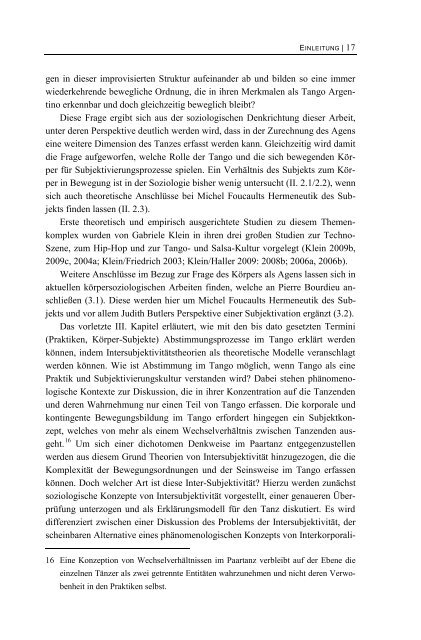 Intersubjektivität im Tango Argentino - transcript Verlag