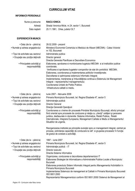 CV - Raicu Ionica - Transgaz