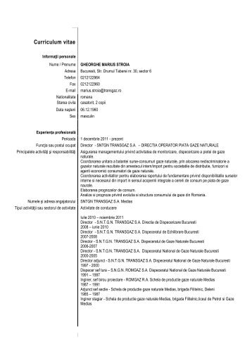 descarcÄ CV - Transgaz