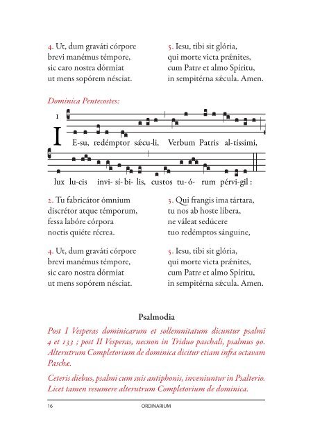 Ad Completorium (in dominicis, sollemnitatibus et feriis)