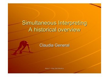 Simultaneous Interpreting A historical overview - Translation Concepts