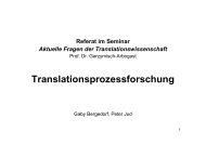 Translationsprozessforschung - Translation Concepts