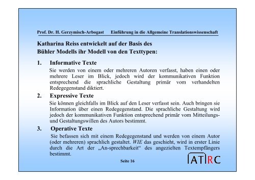 texttypologie und translation - Translation Concepts