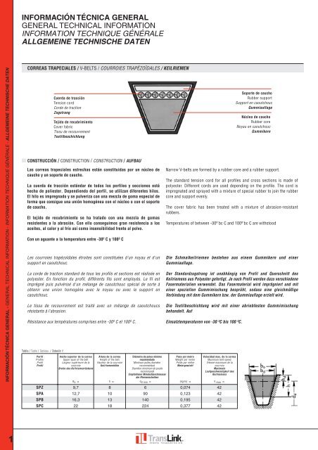 informaciÃ³n tÃ©cnica general general technical ... - TRANSLINK