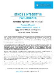 ethics & integrity in parliaments - Transparency International EU Office