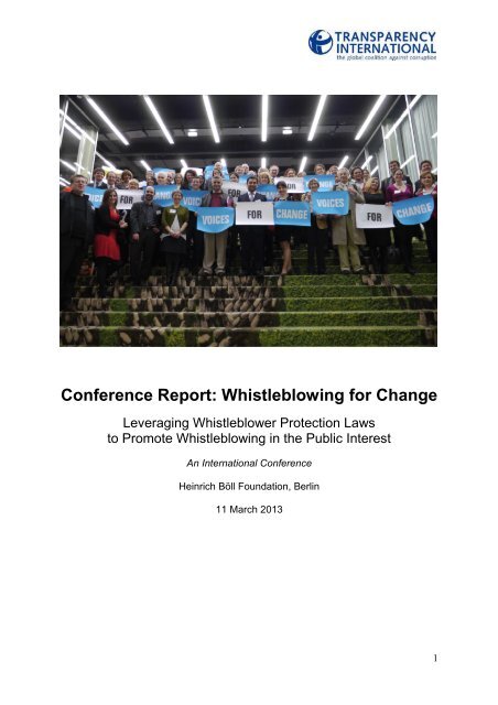 Whistleblowing For Change Conference Report Final Transparency