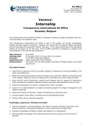 Internship - Transparency International EU Office