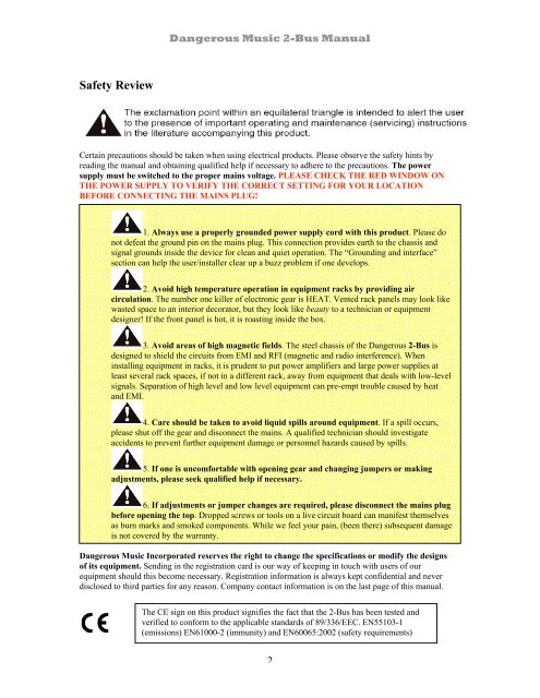 The Dangerous Music 2-Bus Manual