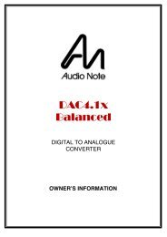 DAC4.1x Balanced Manual - Audio Note
