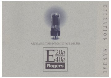 Rogers E20a / E40a Manual - Audio Note