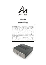 M6 Phono 2007 - Audio Note