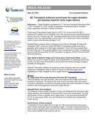 BC Transplant achieves record year for organ donation yet stresses ...