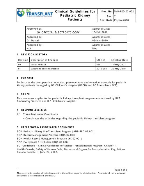 2. Clinical Guidelines for Pediatric Kidney Patients (PDF)