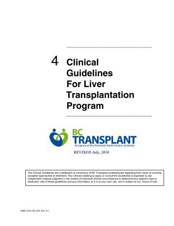 4. Clinical Guidelines for Liver Transplantation (PDF) - British ...