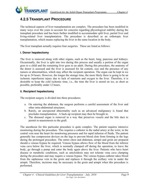 4. Clinical Guidelines for Liver Transplantation (PDF) - British ...