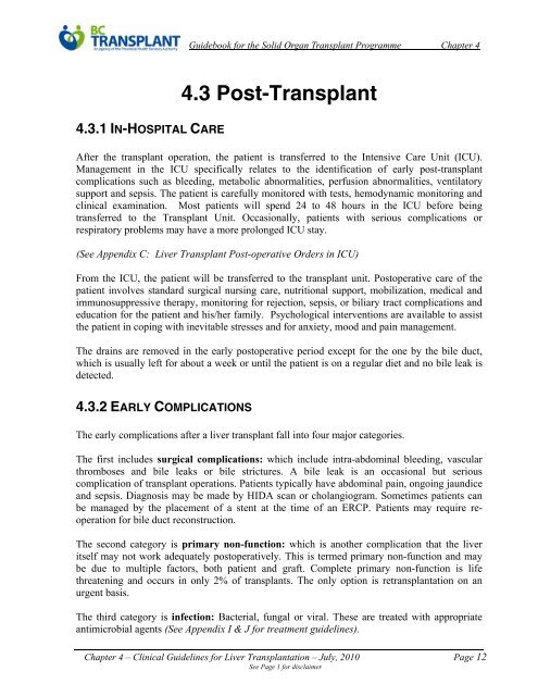 4. Clinical Guidelines for Liver Transplantation (PDF) - British ...