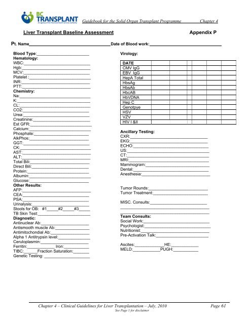 4. Clinical Guidelines for Liver Transplantation (PDF) - British ...