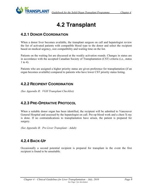 4. Clinical Guidelines for Liver Transplantation (PDF) - British ...