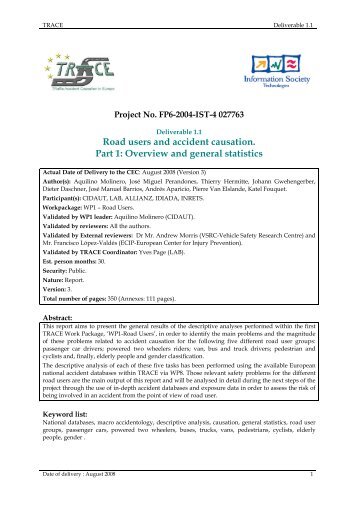 Road users and accident causation. Part 1 - Transport Research ...