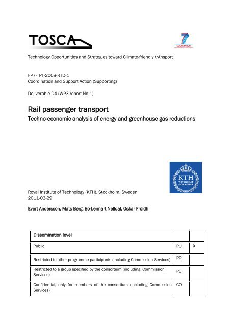 WP3: Rail Passenger Transport - TOSCA Project