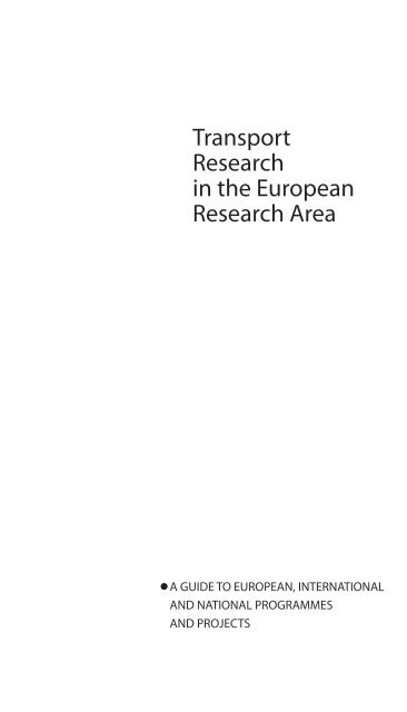 Transport Research in the European Research Area