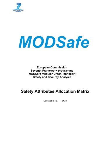 D5.3 "Safety Attributes Allocation Matrix" - MODSafe