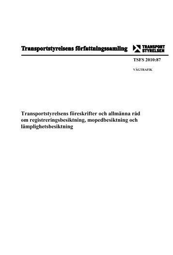 TSFS 2010:87 - Transportstyrelsen