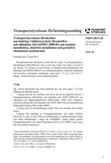 TSFS 2011:46 - Transportstyrelsen