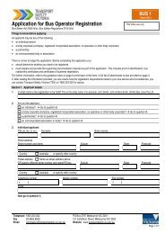 Application form - Bus operator registration - Transport Safety Victoria