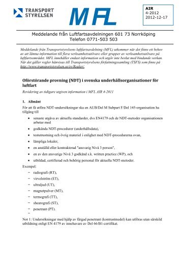 NDT - Transportstyrelsen