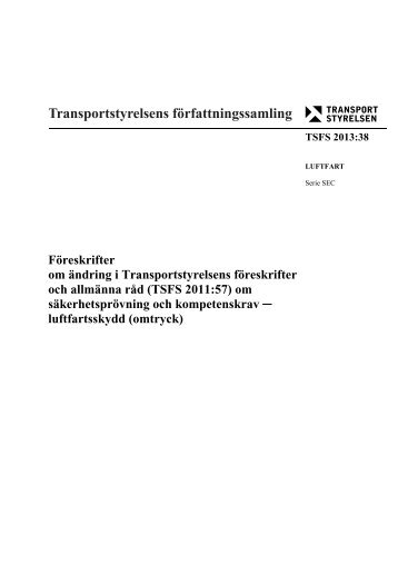 TSFS 2013:38 - Transportstyrelsen