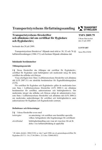 TSFS 2009:79 - Transportstyrelsen