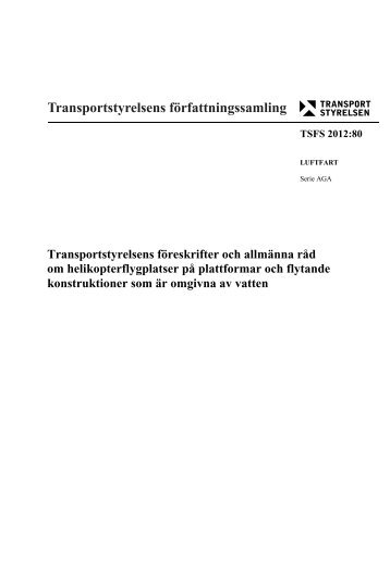 Tsfs 2012 80 - Transportstyrelsen