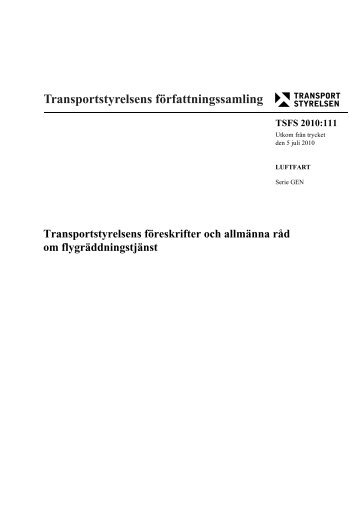 TSFS 2010:111 - Transportstyrelsen