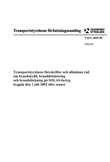 TSFS 2009:98 - Transportstyrelsen