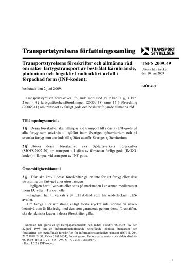 TSFS 2009:49 - Transportstyrelsen